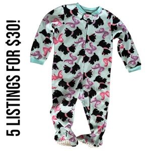 Joe Boxer 24M Baby Toddler Girl Scottish Dog Fleece Zip Pajamas Footies
